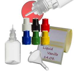 ZigoN 12 x 30ml LDPE Liquid-Flaschen + Trichter + Etiketten in Markenqualitt