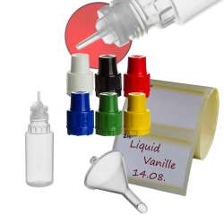 ZigoN 12 x 10ml LDPE Liquid-Flaschen + Trichter + Etiketten in Markenqualitt