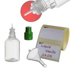 ZigoN 12 x 30ml LDPE Liquid-Flaschen + Trichter + Etiketten in Markenqualitt Deckel-Farbe 6:  GRN